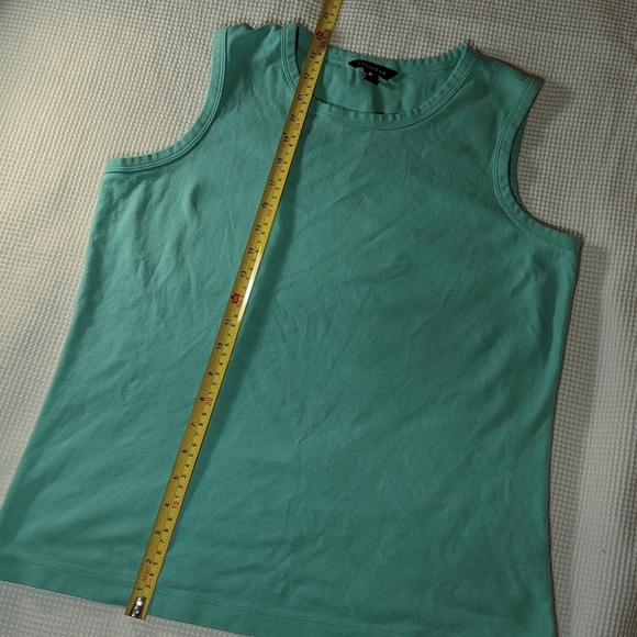 Lands End crew neck cotton tank top cyan/turquoise - Picture 7 of 7